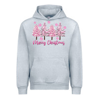 Heather Grey Merry Christmas Trees Urban Hoodie - FaDigitalArtStudio