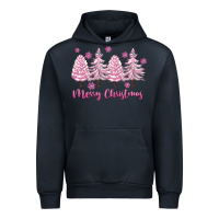 Navy Merry Christmas Trees Urban Hoodie - FaDigitalArtStudio