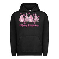 Pigment Black Merry Christmas Trees Urban Hoodie - FaDigitalArtStudio