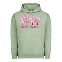 Pigment Oil Green Merry Christmas Trees Urban Hoodie - FaDigitalArtStudio