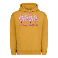 Pigment Peanut Butter Merry Christmas Trees Urban Hoodie - FaDigitalArtStudio