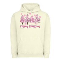 Pigment Pistachio Merry Christmas Trees Urban Hoodie - FaDigitalArtStudio