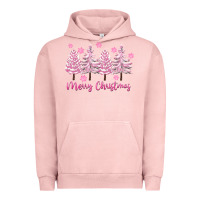 Pigment Salmon Merry Christmas Trees Urban Hoodie - FaDigitalArtStudio