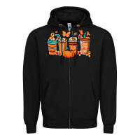 Kidney Cancer Coffee Cups Orange Ribbon Zipper Hoodie | Teevron