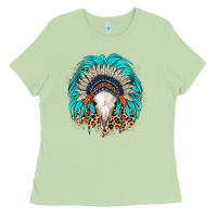 Matcha bull skull indian headdress Ladies Tee - JahusDesignShop