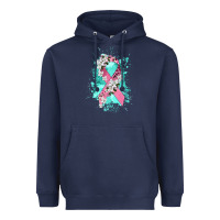 Navy cancer ribbon Heavyweight Hoodie - CowGirlArtShop