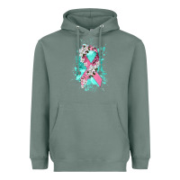 Sage cancer ribbon Heavyweight Hoodie - CowGirlArtShop