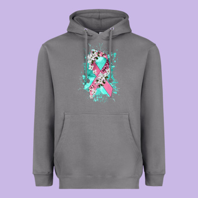 Cancer Ribbon Heavyweight Hoodie Designed By Cowgirlartshop