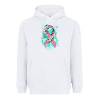 White cancer ribbon Heavyweight Hoodie - CowGirlArtShop