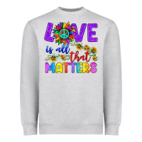 Heather Grey Love İs All That Matters Heavyweight Sweatshirt - BundleAndBundleShop
