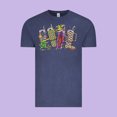 Mardi Gras Coffee Vintage Tee Designed By Maliassmallbusiness