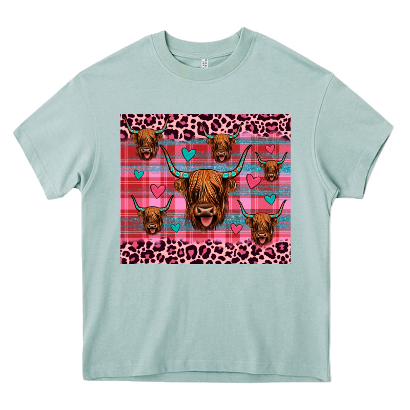 Highland Cow Valentines Heavy Core Tee by JahusDesignShop | Teevron