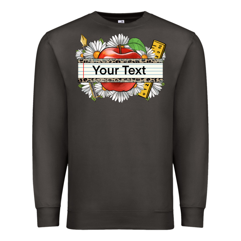 Floral Teacher Custom Name Premium Sweatshirt by CowGirlArtShop | Teevron