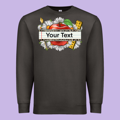 Floral Teacher Custom Name Premium Sweatshirt Designed By Cowgirlartshop