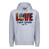Heather Grey love came down luke 2 11 Premium Hoodie - CowGirlArtShop