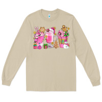Mushroom Pink Christmas Coffee Cups Bbs Long Sleeve Tee - BundleAndBundleShop