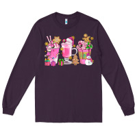 Plum Pink Christmas Coffee Cups Bbs Long Sleeve Tee - BundleAndBundleShop