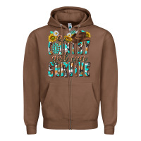 Chestnut Western a Country Girl Can Survive Zipper Hoodie - texasbilliewilder