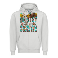 Dove Grey Western a Country Girl Can Survive Zipper Hoodie - texasbilliewilder
