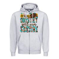 Heather Grey Western a Country Girl Can Survive Zipper Hoodie - texasbilliewilder