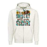 Oatmeal Heather Western a Country Girl Can Survive Zipper Hoodie - texasbilliewilder