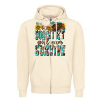 Sandshell Western a Country Girl Can Survive Zipper Hoodie - texasbilliewilder