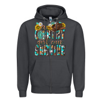 Smoke Western a Country Girl Can Survive Zipper Hoodie - texasbilliewilder