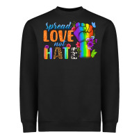 Black Spread Love Not Hate Heavyweight Sweatshirt - BundleAndBundleShop
