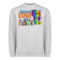 Heather Grey Spread Love Not Hate Heavyweight Sweatshirt - BundleAndBundleShop