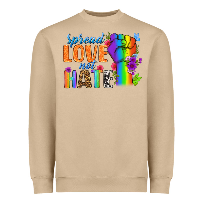 Spread Love Not Hate Heavyweight Sweatshirt by BundleAndBundleShop | Teevron