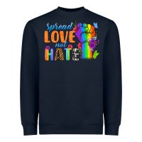 Navy Spread Love Not Hate Heavyweight Sweatshirt - BundleAndBundleShop
