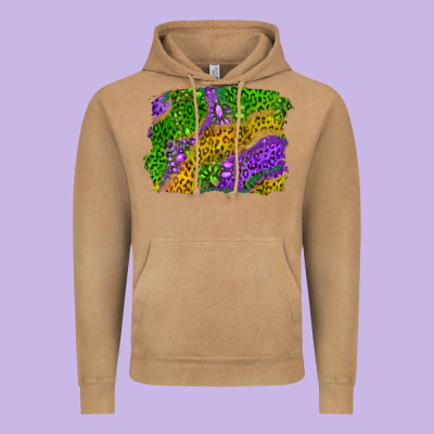 Mardi Gras Leopard Gemstone Background Vintage Hoodie Designed By Ranaportraitstore