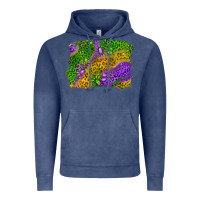 Vintage Denim mardi gras leopard gemstone background Vintage Hoodie - RanaPortraitStore