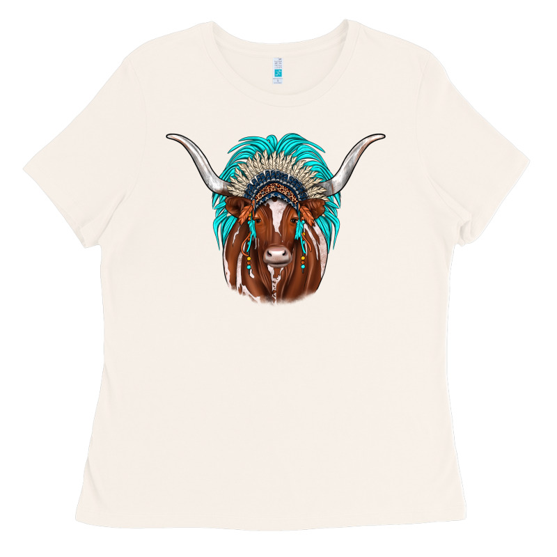 Texas Longhorn Indian Headdress Ladies Tee by JahusDesignShop | Teevron