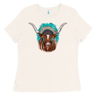 Bone texas longhorn indian headdress Ladies Tee - JahusDesignShop