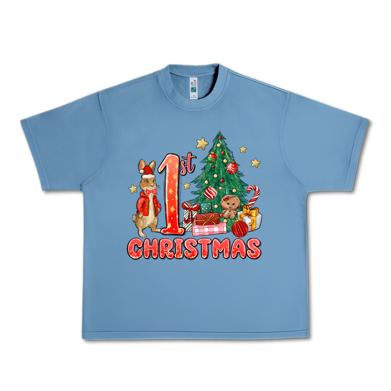Red Christmas Bunny 1st Christmas Urban Heavy Tee by MaliasSmallBusiness | Teevron
