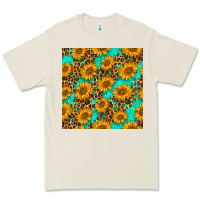 Bone sunflowers and leopard western seamless pattern Premium Tee - BundleAndBundleShop
