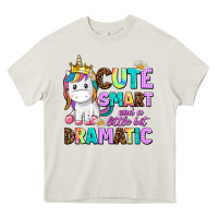 Cream cute smart and a little bit dramatic unicorn Heavy Core Tee - AdoDesignShop