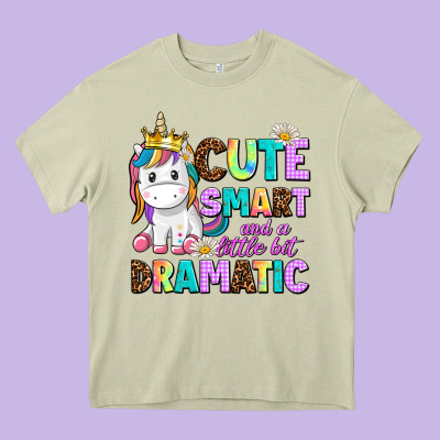 Cute Smart And A Little Bit Dramatic Unicorn Heavy Core Tee Designed By Adodesignshop
