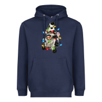 Navy christmas cow gnome Heavyweight Hoodie - CowGirlArtShop