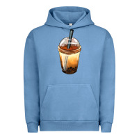 Pigment Pebble Blue Bobba cup Urban Hoodie - FaDigitalArtStudio