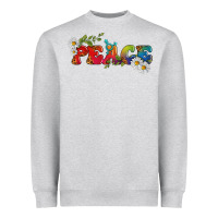 Heather Grey Lgbtq Peace With Daisy Heavyweight Sweatshirt - BundleAndBundleShop