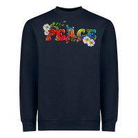 Navy Lgbtq Peace With Daisy Heavyweight Sweatshirt - BundleAndBundleShop