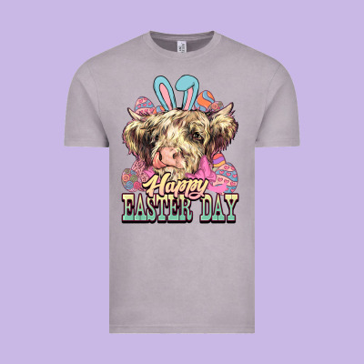 Easter Day Cow Vintage Tee Designed By Nancycooperartshop