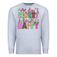 Heather Grey Don't worry be happy Easter Day Premium Sweatshirt - HowdyJamesFarm