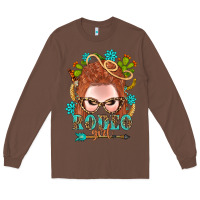 Chestnut Western Rodeo Girl Braid Red Hair Long Sleeve Tee - BundleAndBundleShop