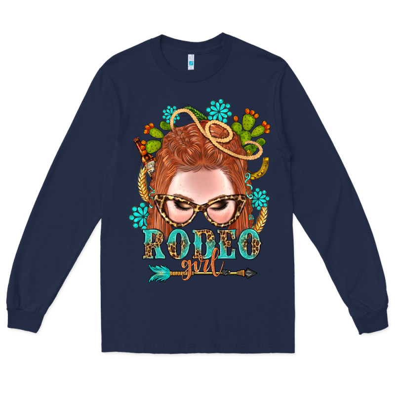 Western Rodeo Girl Braid Red Hair Long Sleeve Tee by BundleAndBundleShop | Teevron