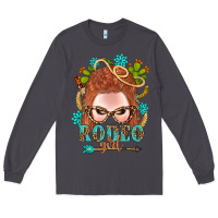 Smoke Western Rodeo Girl Braid Red Hair Long Sleeve Tee - BundleAndBundleShop