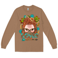 Toasted Coconut Western Rodeo Girl Braid Red Hair Long Sleeve Tee - BundleAndBundleShop