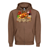 Chestnut Thankful with Turkey Zipper Hoodie - texasbilliewilder